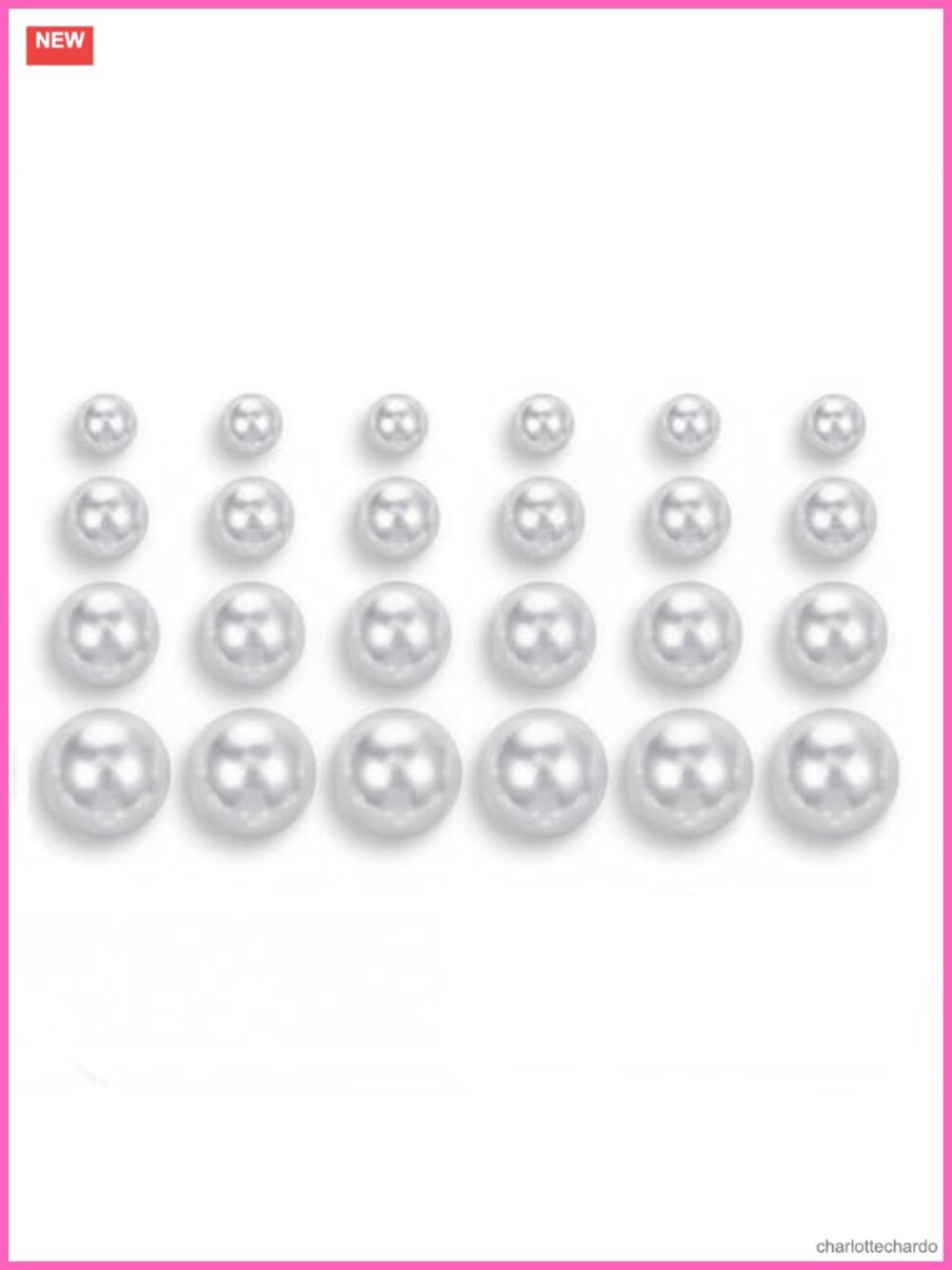 12 Pair Simulated Stainless Steel Pearl Stud Earrings Women Set